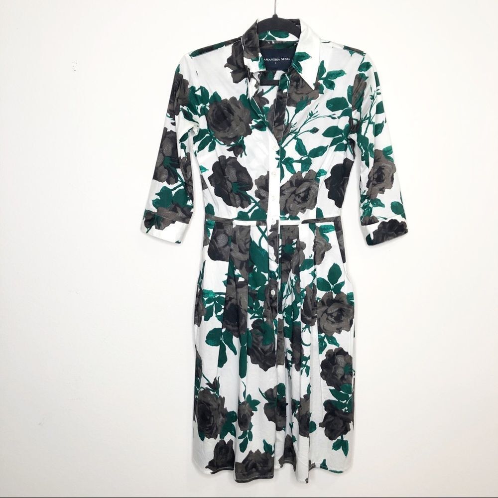 Samantha Sung Women's Audrey Floral Dress Sundress Size 0